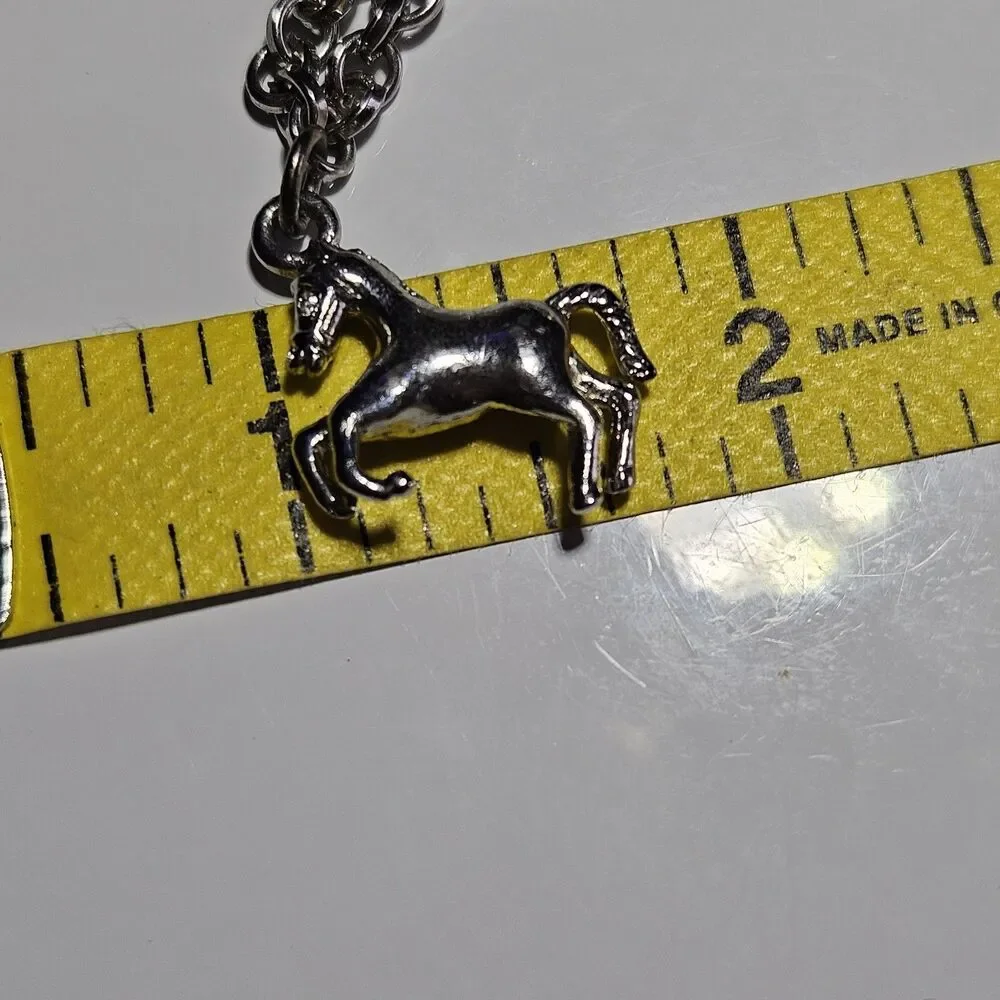 Silver Tone Spider Pig Mouse Horse Charm Toggle Bracelet 6